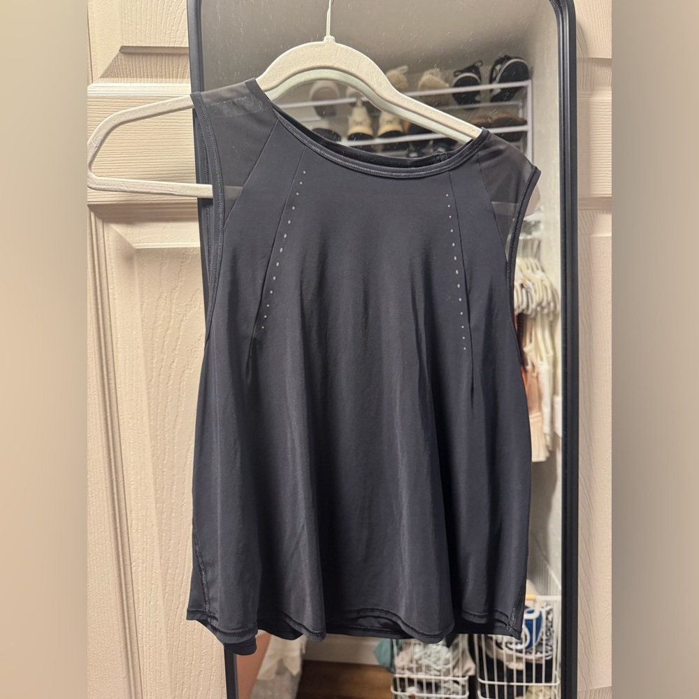 Lululemon Black Workout Top with mesh detail